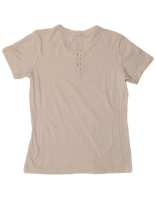 NIKE Womens Dri Fit Graphic T-Shirt Top UK 18 XL White Polyester