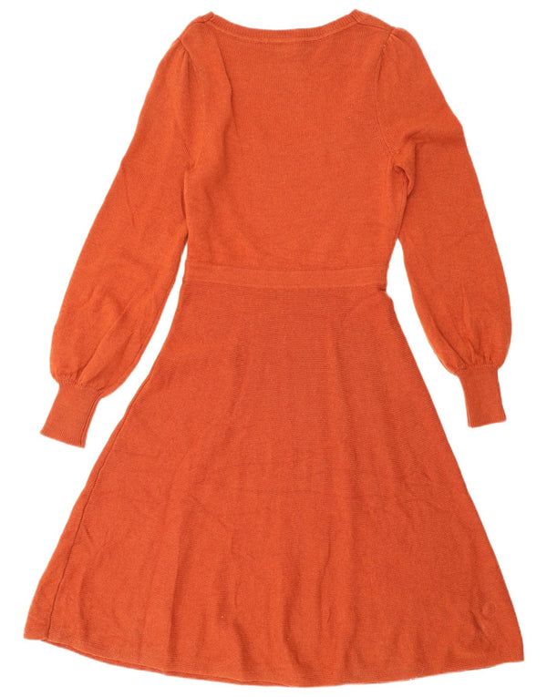 BODEN Womens Jumper Dress UK 10 Small Orange Polyamide