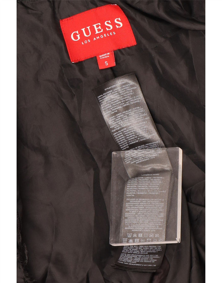 Guess Ženska podstavljena jakna s grafičkim motivima UK 10 Mali crni poliester