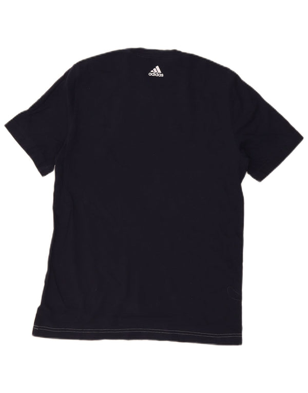 Adidas majica kratkih rukava s grafičkim motivima za dječake 13-14 godina, tamnoplavi pamuk