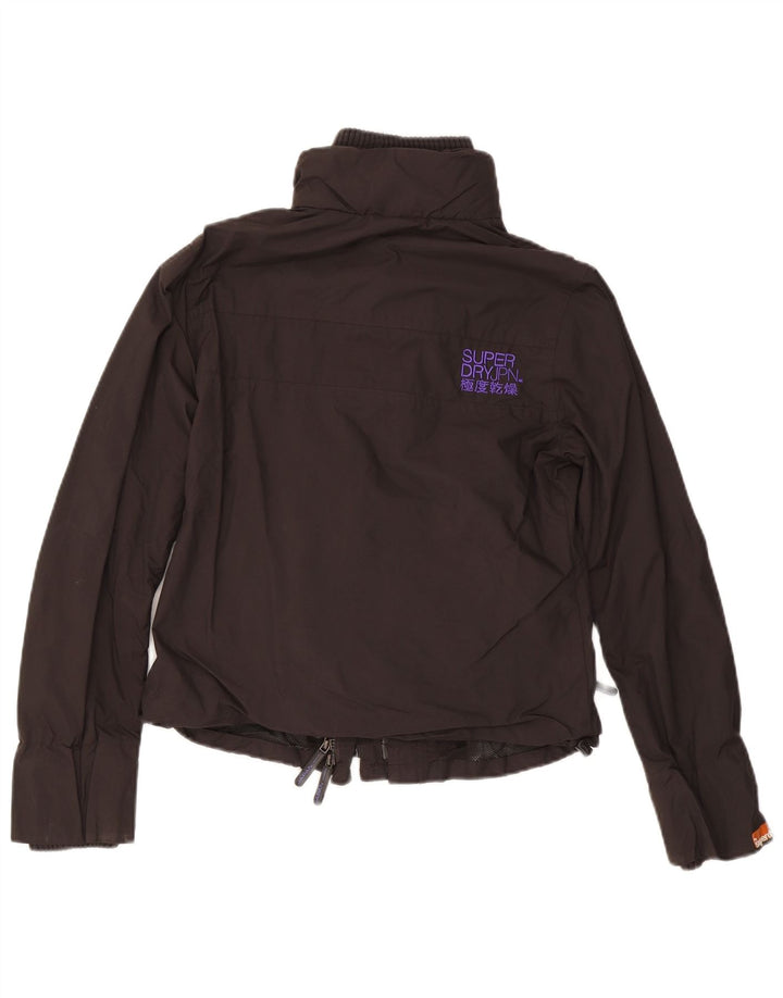 SUPERDRY ženska jakna vjetrovka UK 14 Veliki crni najlon