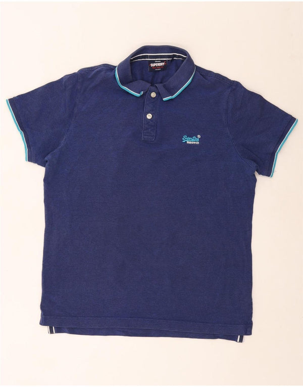 SUPERDRY muška polo majica 2XL tamnoplavi pamuk