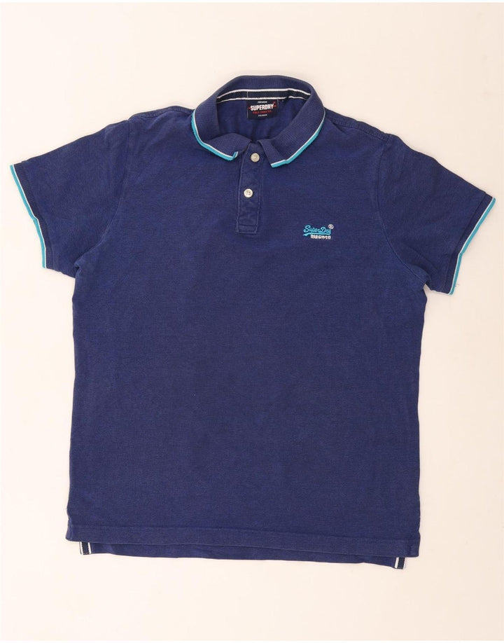 SUPERDRY muška polo majica 2XL tamnoplavi pamuk