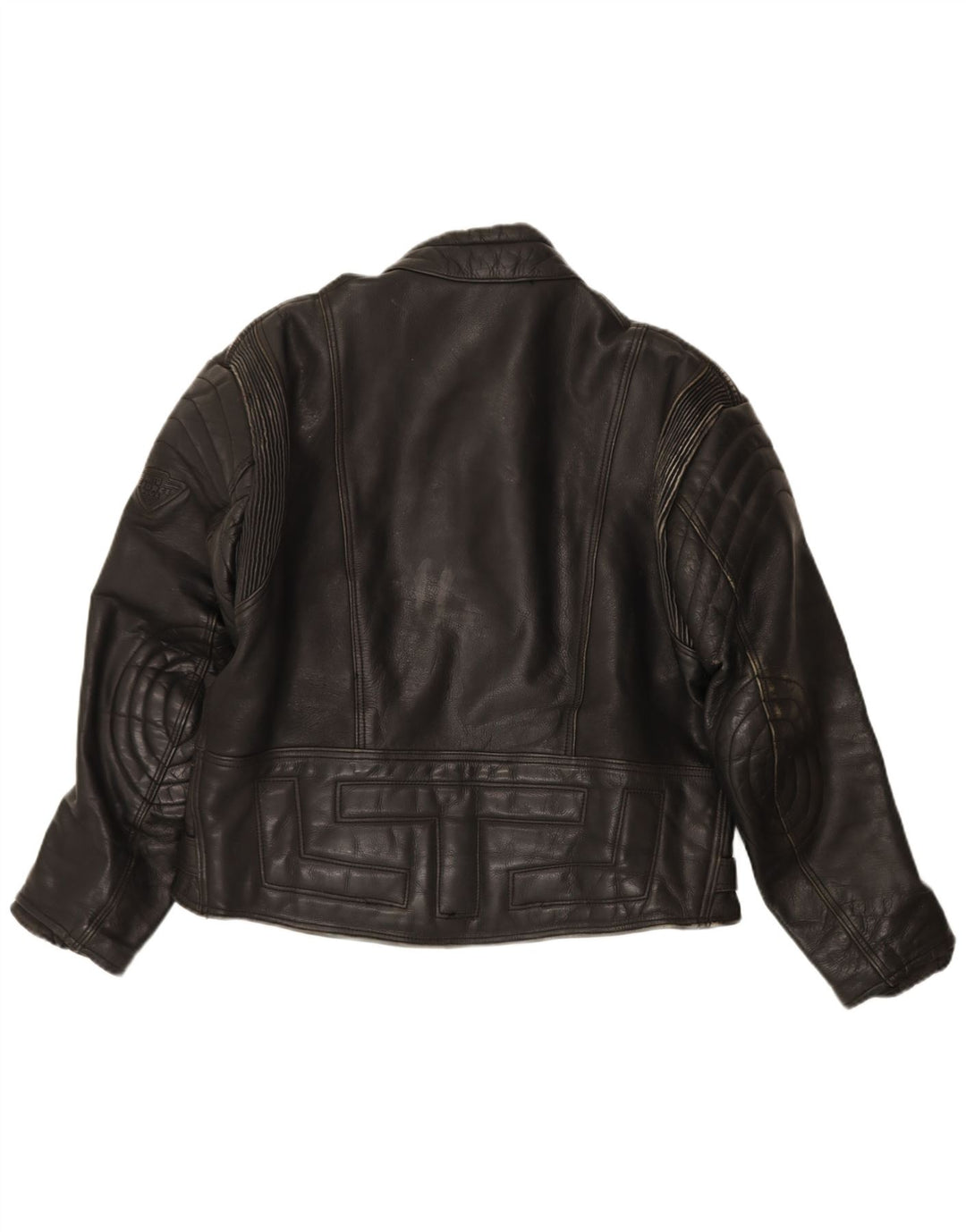 AKITO Mens Leather Biker Jacket UK 40 Large Black Leather