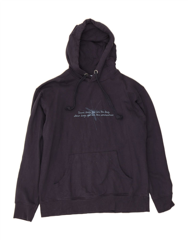 MOUNTAIN WAREHOUSE Mens Graphic Hoodie Jumper Medium Navy Blue Vintage Mountain Warehouse and Second-Hand Mountain Warehouse from Messina Hembry 
