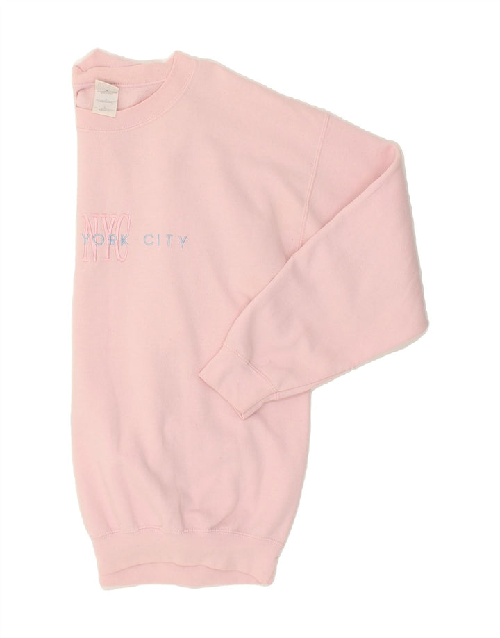 VINTAGE Mens Graphic Sweatshirt Jumper Large Pink Cotton Vintage Vintage and Second-Hand Vintage from Messina Hembry 
