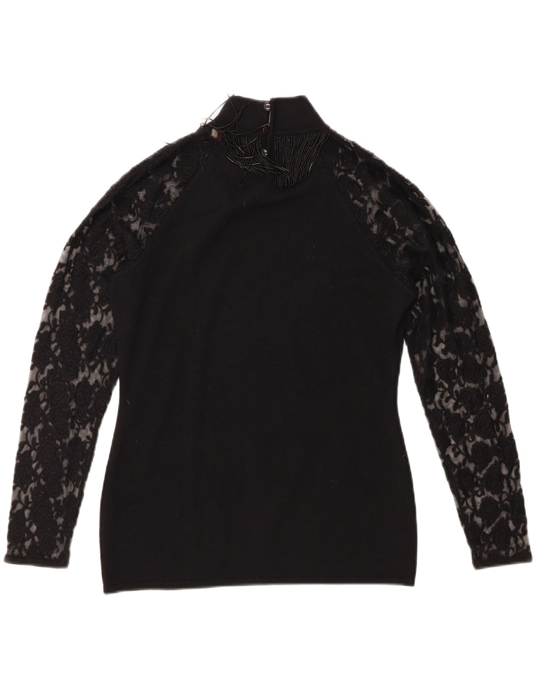 Roccobarocco ženska majica dugih rukava UK 14 Srednja crna merino vuna