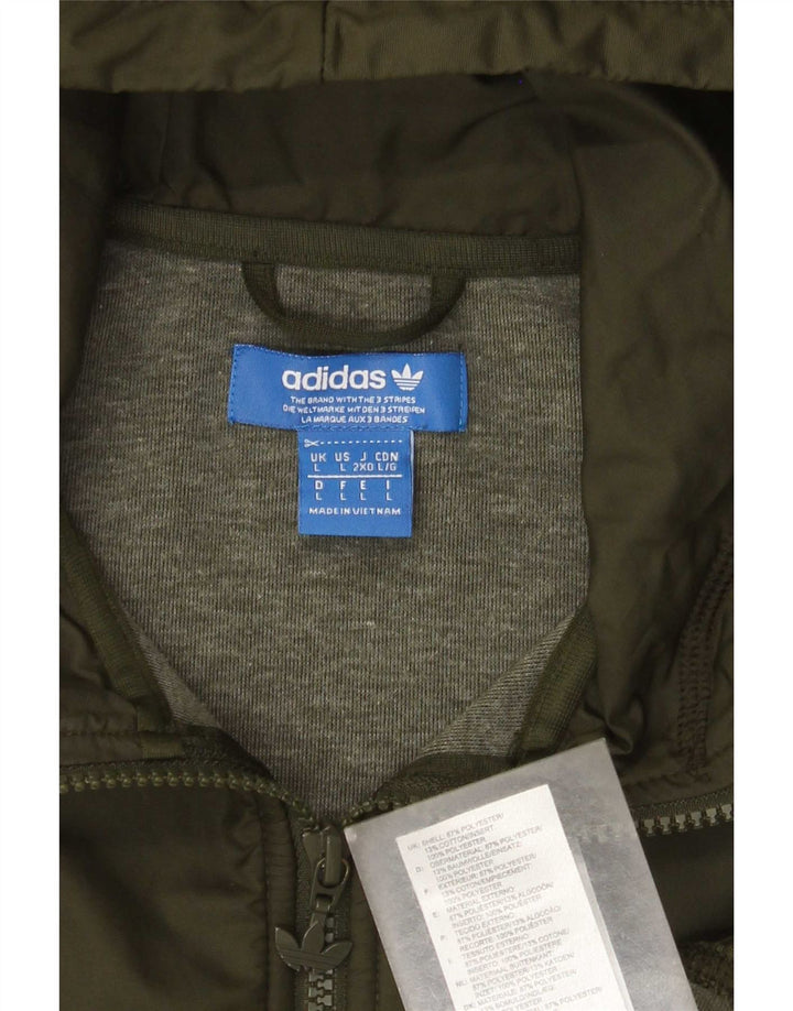 Adidas muški pulover s kapuljačom na patentni zatvarač veliki zeleni poliester