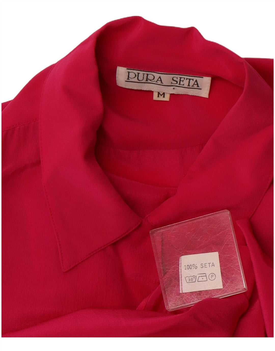 VINTAGE Ženska košulja bluza UK 14 Srednje ružičasta svila