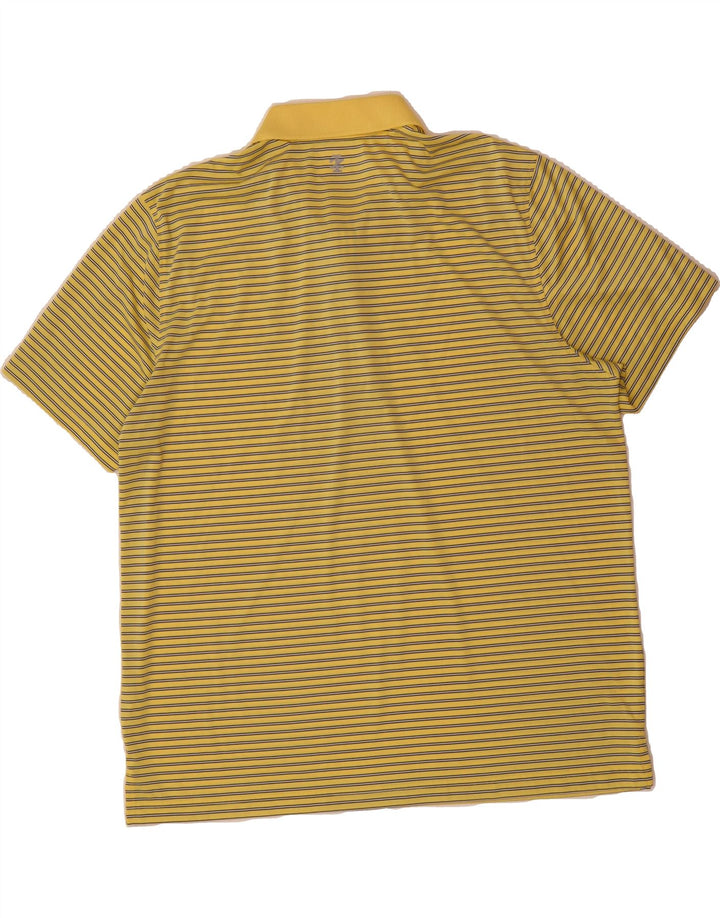 IZOD Mens Polo Shirt 2XL Yellow Striped Polyester Vintage Izod and Second-Hand Izod from Messina Hembry 