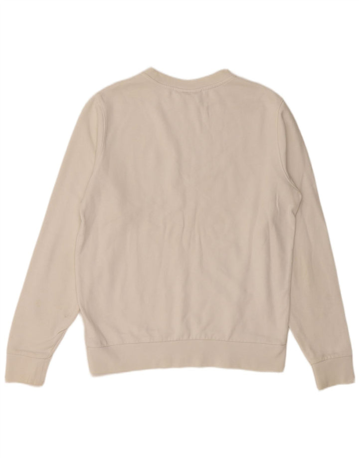 CALVIN KLEIN Mens Graphic Sweatshirt Jumper Medium White Cotton