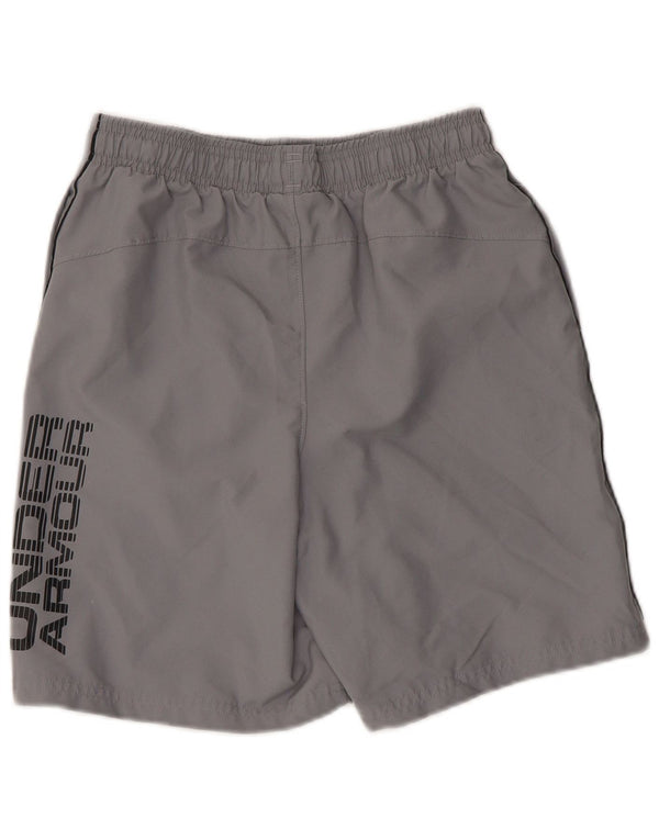 Under Armour Boys Heat Gear Graphic Sport Shorts 11-12 Years Large Grey