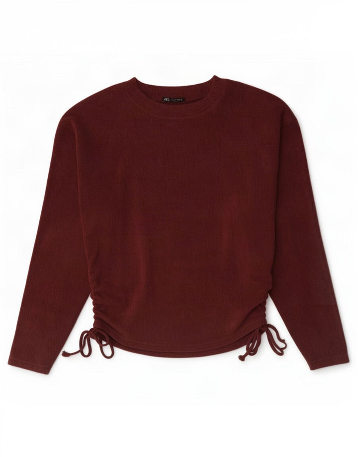 Zara ženska majica dugih rukava UK 14 Srednji bordo poliester