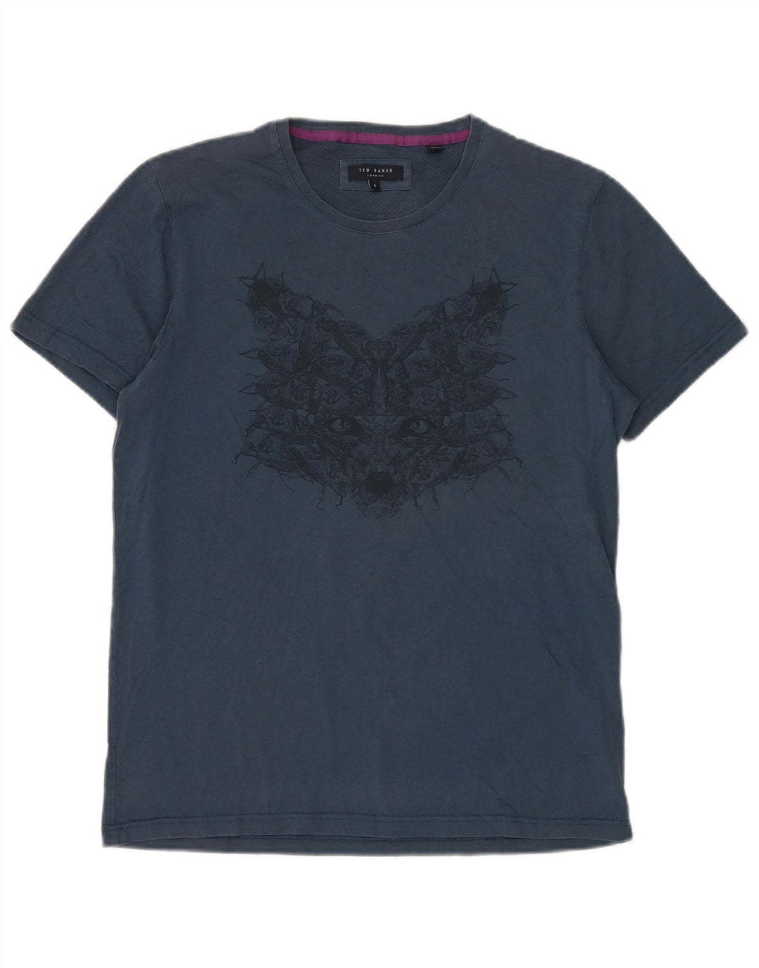 Ted Baker Muška grafička majica kratkih rukava, velika veličina 4, tamnoplava