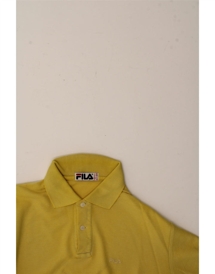 FILA Mens Polo Shirt IT 46 Small Yellow Cotton Vintage Fila and Second-Hand Fila from Messina Hembry 