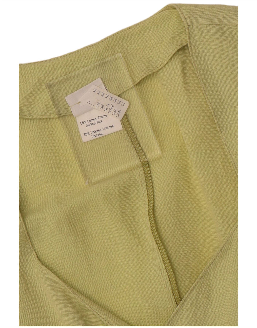 VINTAGE ženska košulja kratkih rukava UK 16 Large Green Lan