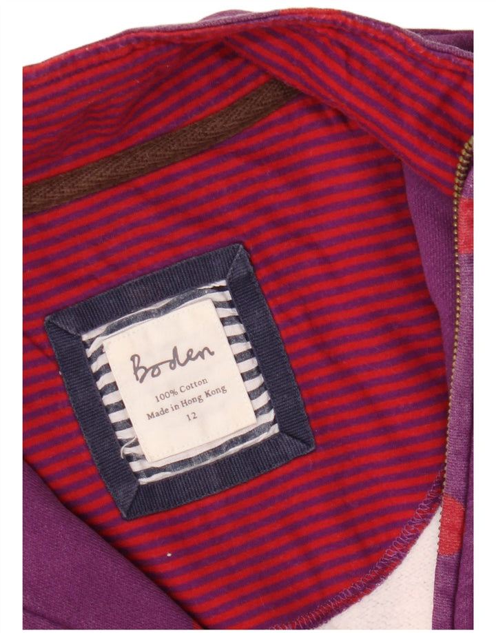 BODEN Ženska majica s izrezom s patentnim zatvaračem UK 12 srednje ljubičasta točkasta