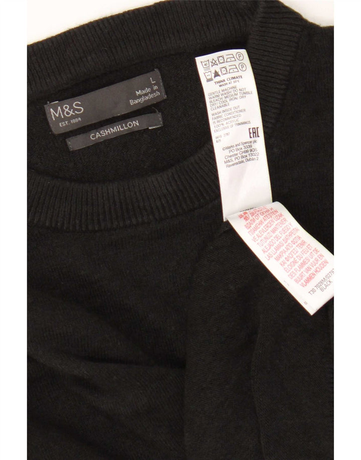 Marks & Spencer muški pulover s okruglim izrezom, veliki crni akril