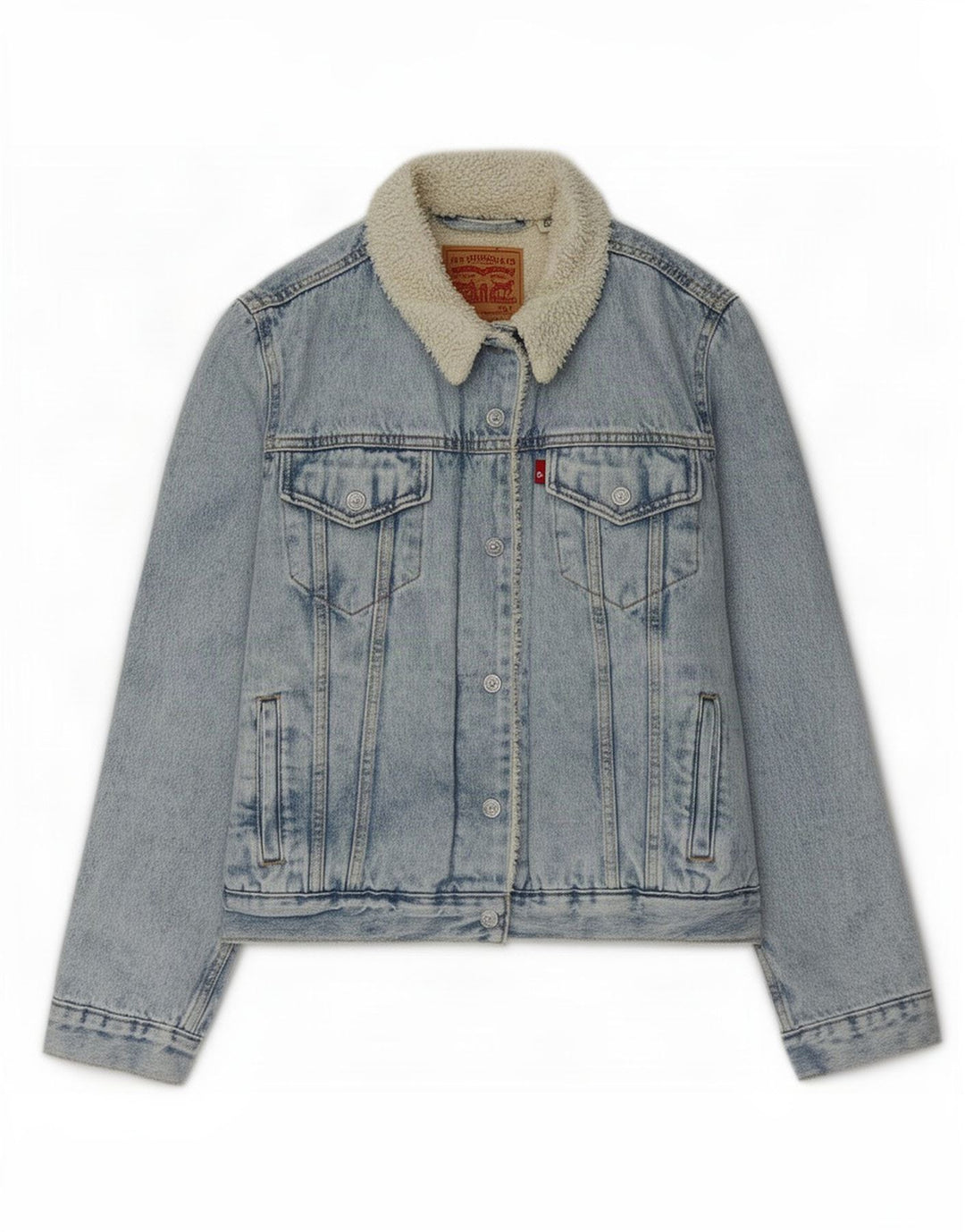 Levi's ženska traper šerpa jakna UK 16 veliki plavi poliester