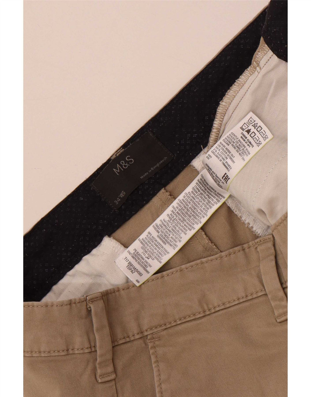 Marks & Spencer muške chino kratke hlače W34 veliki smeđi pamuk