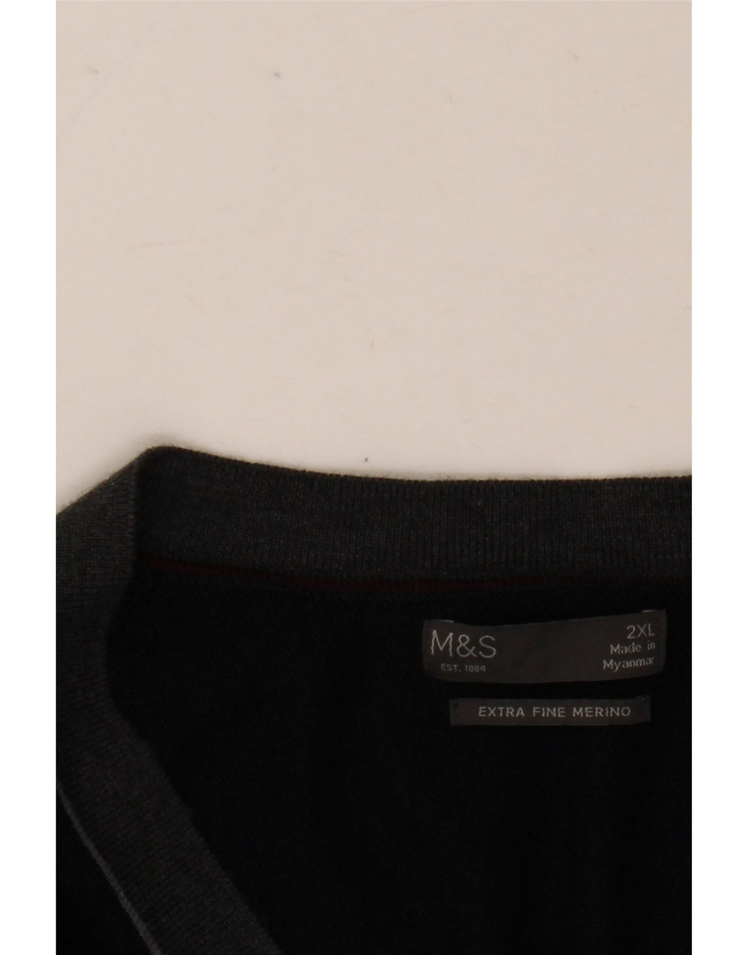 Marks & Spencer muški kardigan džemper 2XL tamnoplava merino vuna