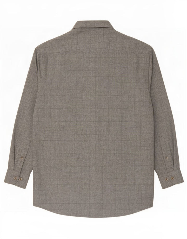 Massimo Dutti visoka muška košulja, velika siva karirana viskoza, veličina 42