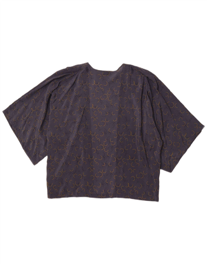 JIGSAW Ženski kardigan kratkih rukava UK 18 XL Siva geometrijska svila