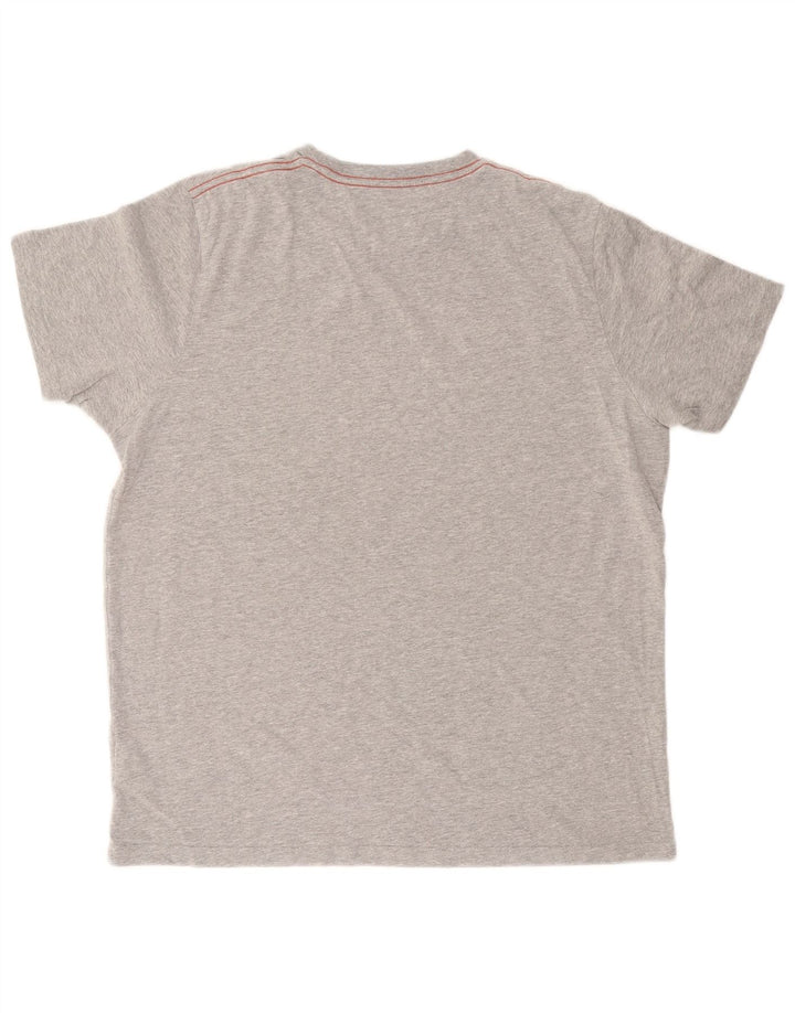 WEIRD FISH Velika muška majica kratkih rukava s grafičkim motivima, sivi pamuk