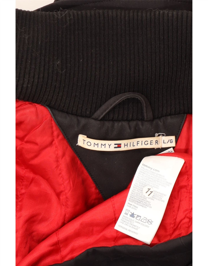 TOMMY HILFIGER Ženska vjetrovka Kaput UK 16 Veliki crni poliester