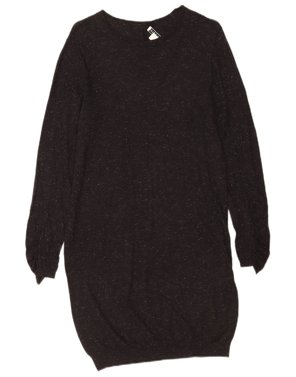 Whistles Womens Long Sleeve Jumper Dress UK 10 Small Black Flecked Viscose