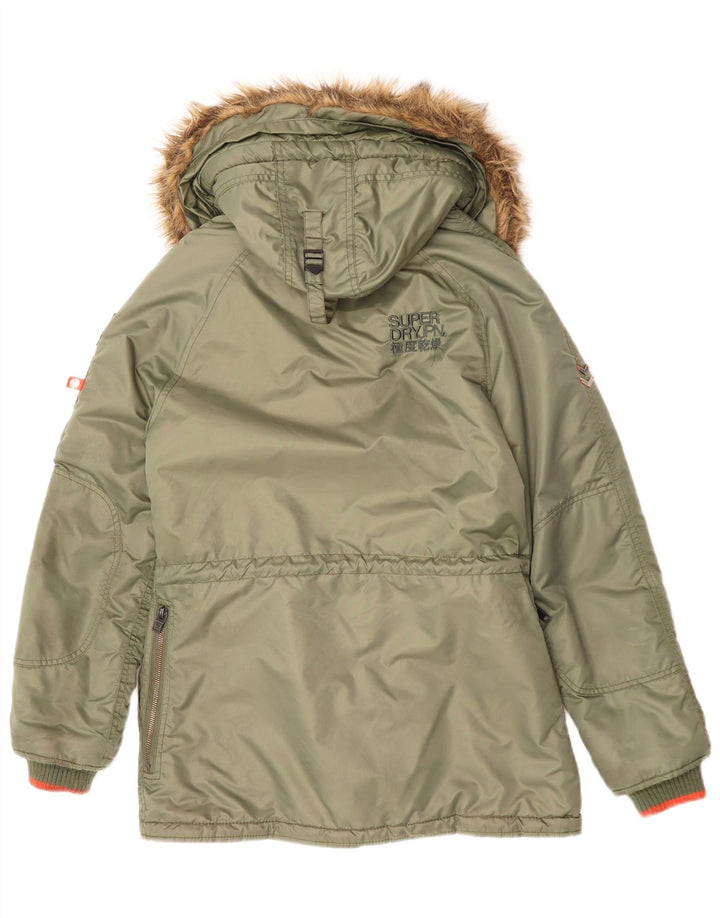 SUPERDRY muška parka jakna s kapuljačom UK 36 Mali zeleni najlon