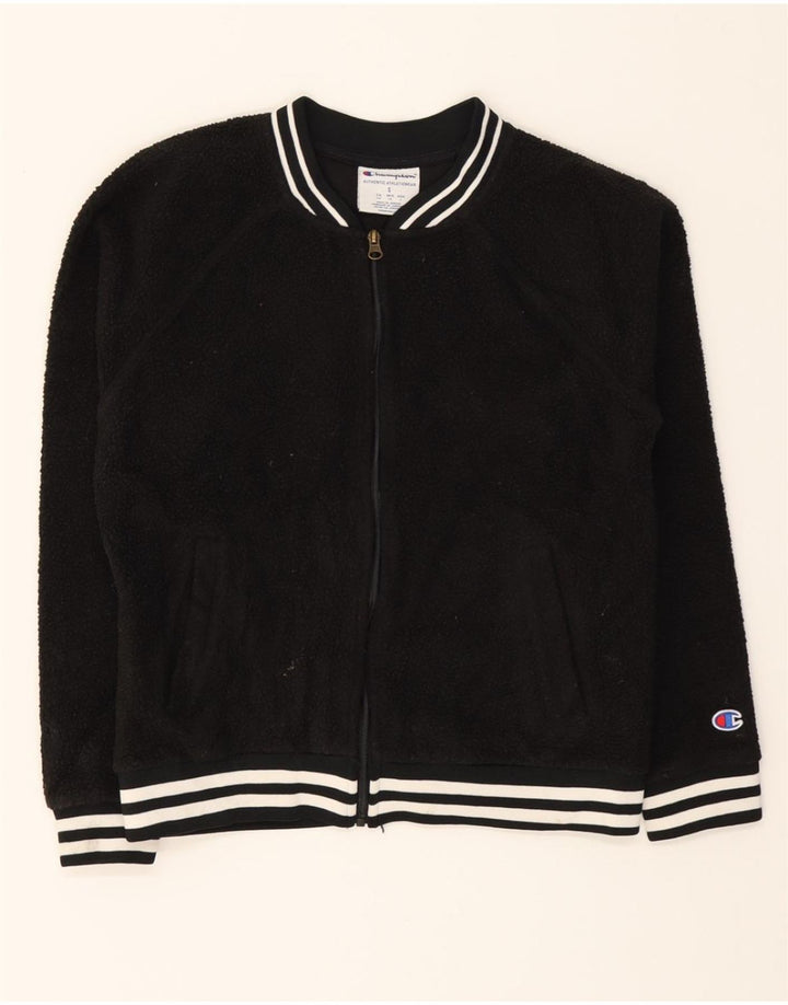 CHAMPION Womens Fleece Jacket UK 10 Small Black Polyester Vintage Champion and Second-Hand Champion from Messina Hembry 