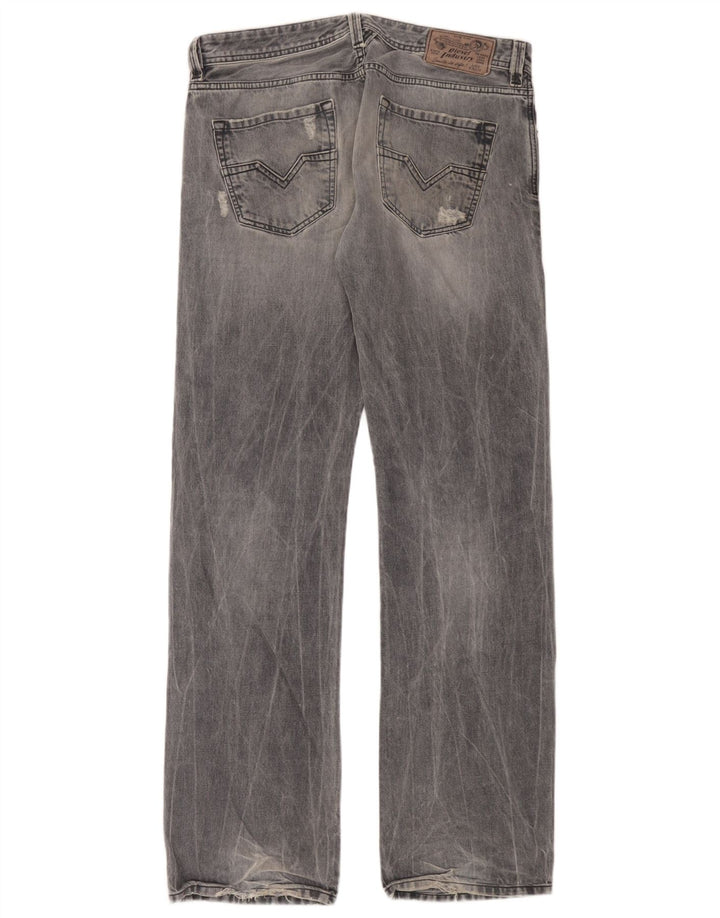 Diesel muške distressed cargo ravne traperice W32 L34 plavi pamuk
