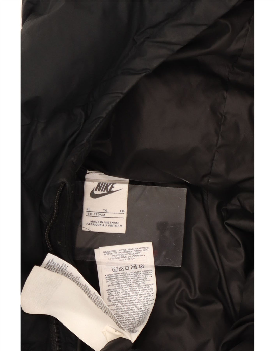 Podstavljena jakna s kapuljačom NIKE 13-14 godina XL crna poliesterska