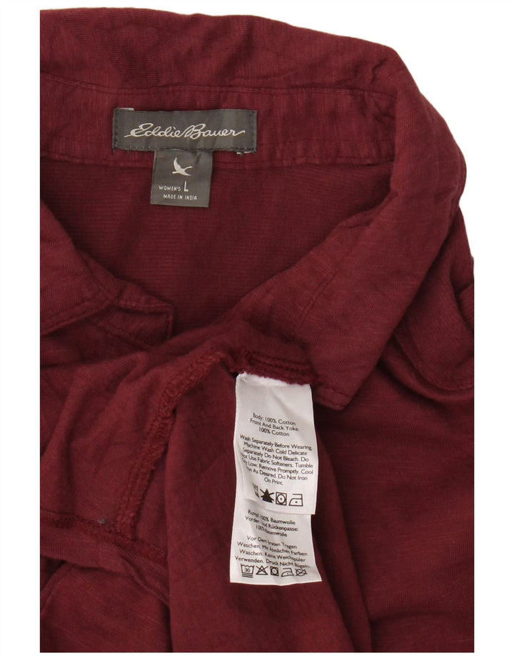 EDDIE BAUER Ženska košulja UK 16 Veliki kestenjasti pamuk