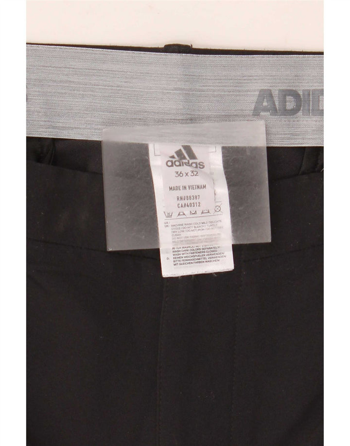 Adidas muške ravne chino hlače W36 L32 crni poliester