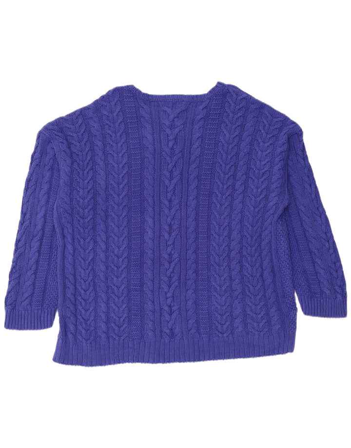 RALPH LAUREN Ženski džemper s morskim izrezom UK 22 3XL plavi pamuk