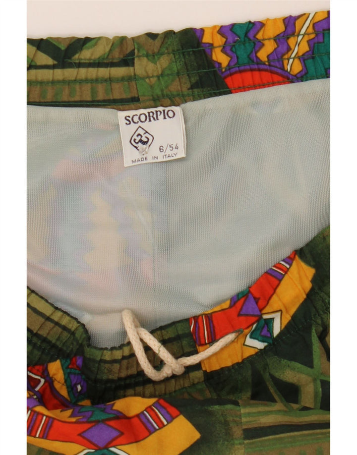 SCORPIO Mens Swimming Shorts IT 54 XL  Khaki Geometric Polyester Vintage Scorpio and Second-Hand Scorpio from Messina Hembry 