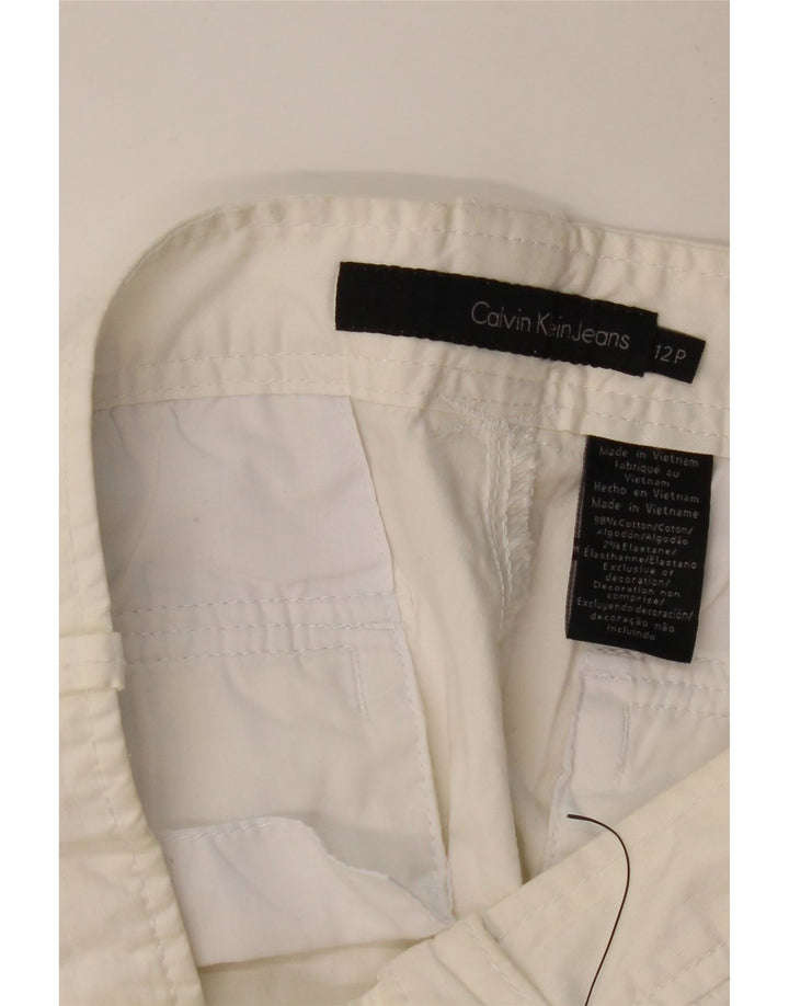 CALVIN KLEIN Ženske uske Capri hlače US 12 Large W34 L19 Off White