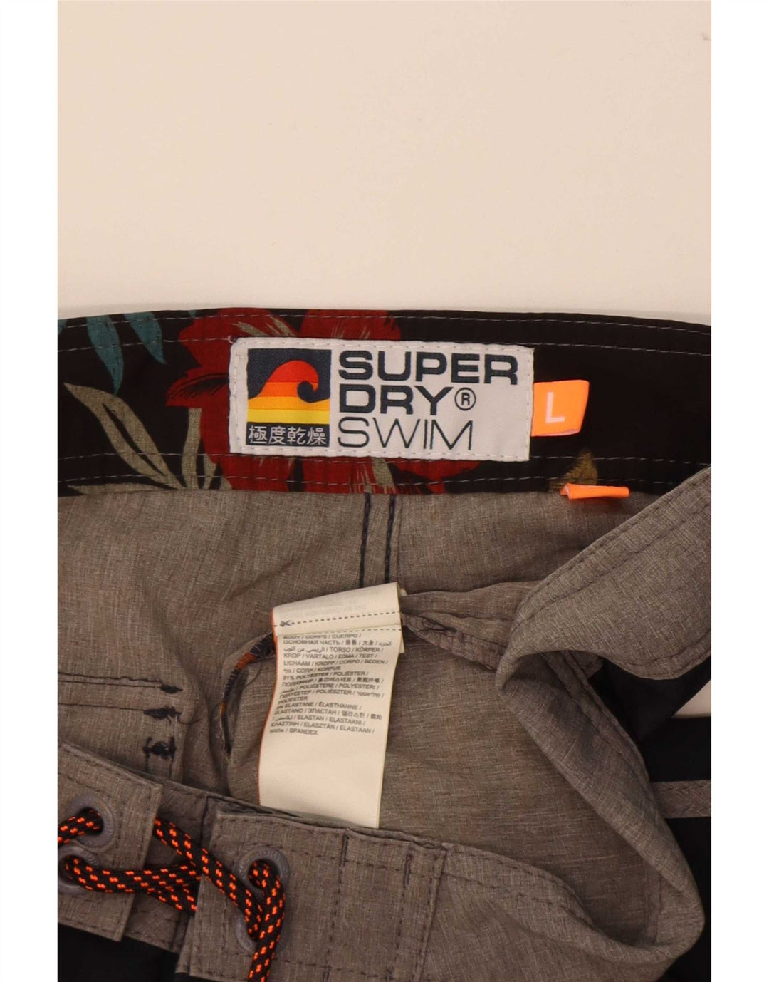 Superdry muške kratke hlače za plivanje, veliki tamnoplavi prugasti poliester