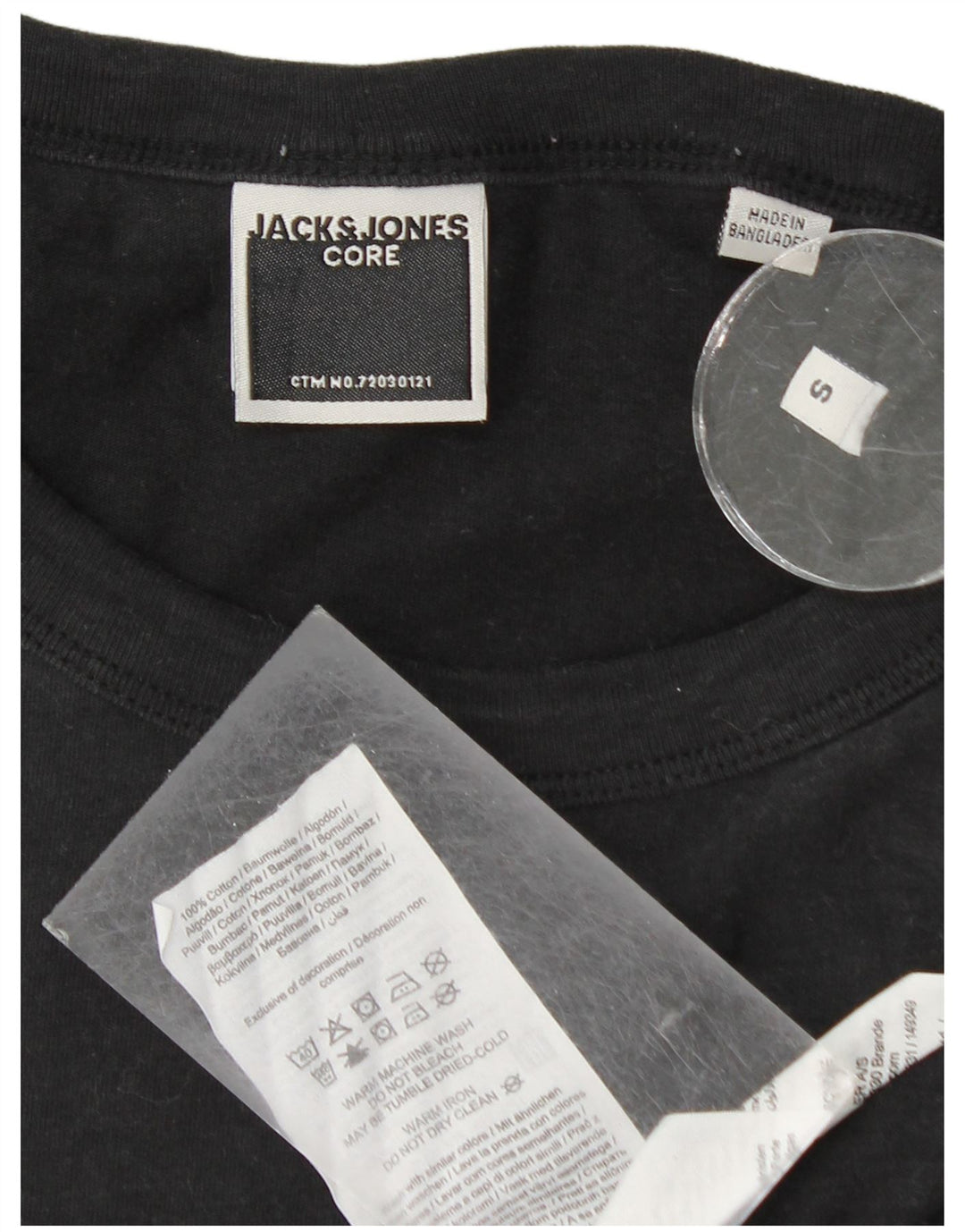 Jack & Jones Muška majica kratkih rukava Mali crni pamuk