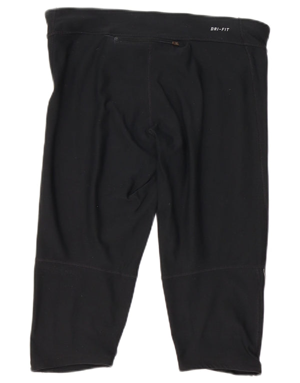 Nike Ženske Dri Fit Capri Leggings UK 14 Veliki crni poliester
