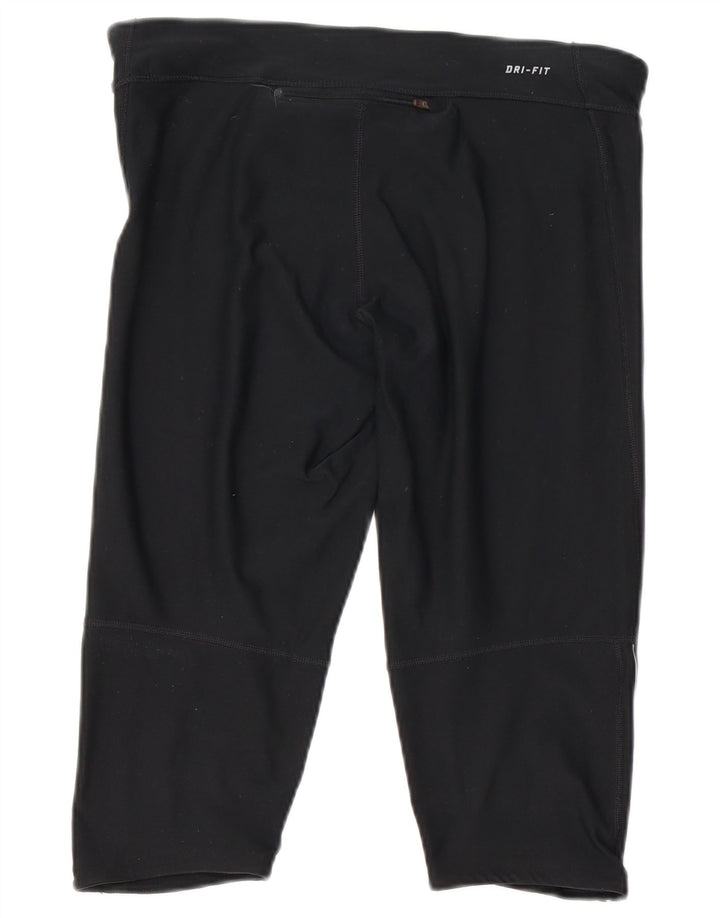 Nike Ženske Dri Fit Capri Leggings UK 14 Veliki crni poliester