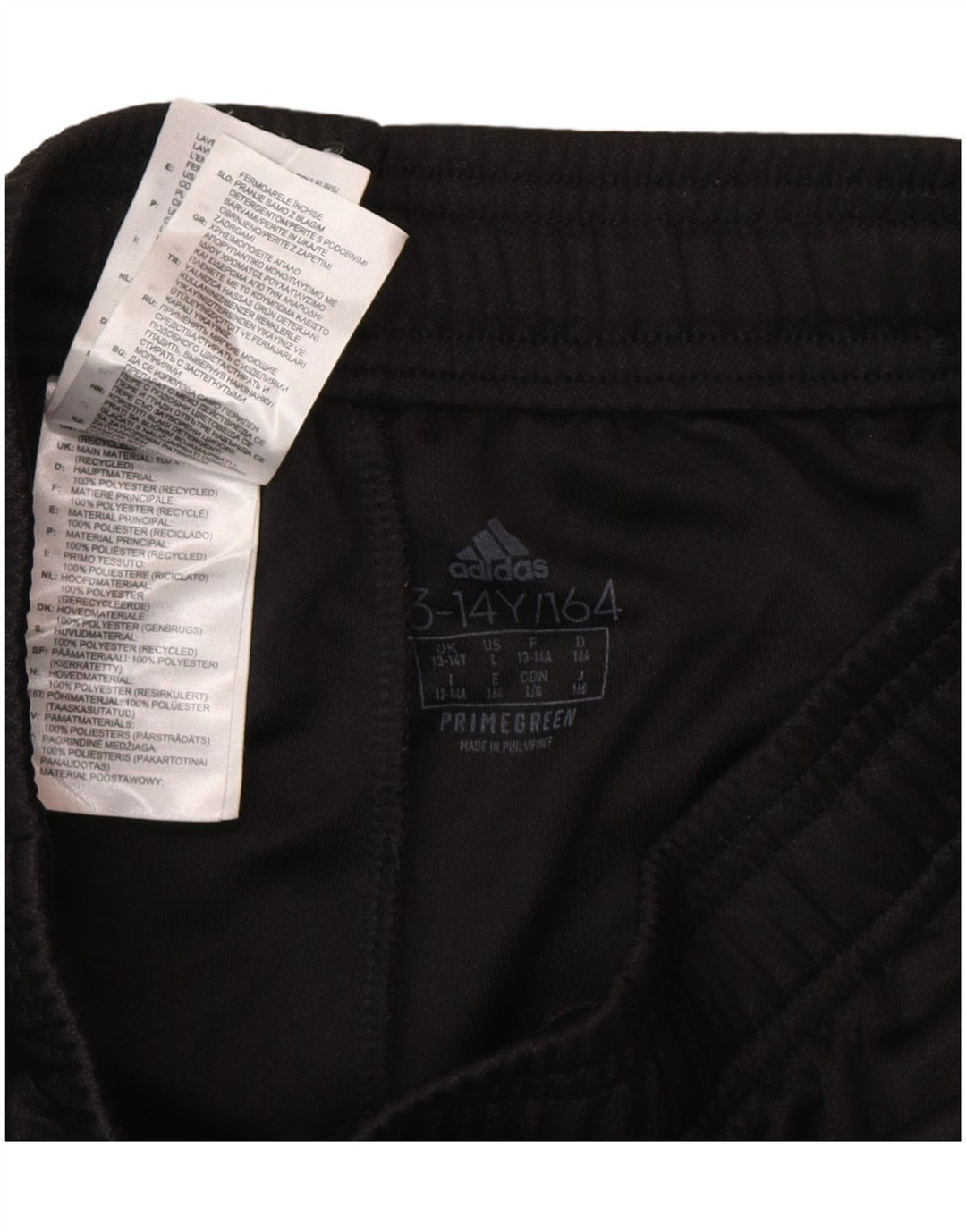 Adidas Hlače za trenirku Primegreen za dječake 13-14 godina, crni poliester