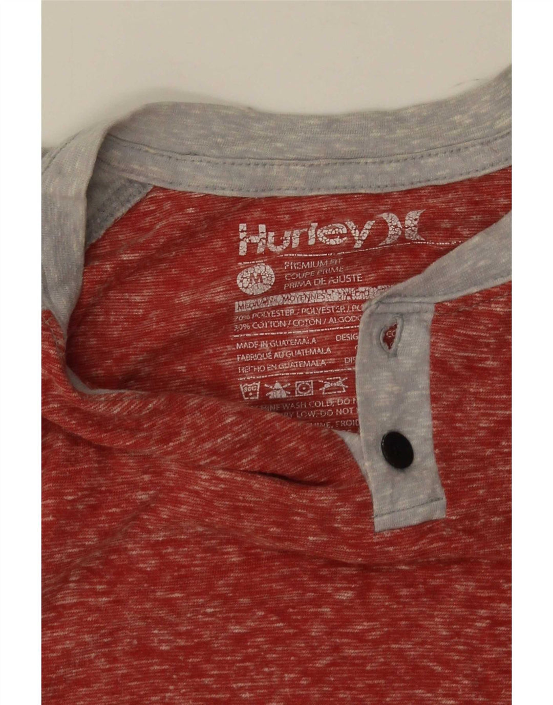 Muška majica kratkih rukava Hurley srednje crvene boje od poliestera