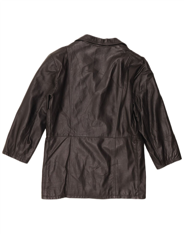 Vintage ženska kožna jakna sa 3 gumba IT 50 XL crna koža