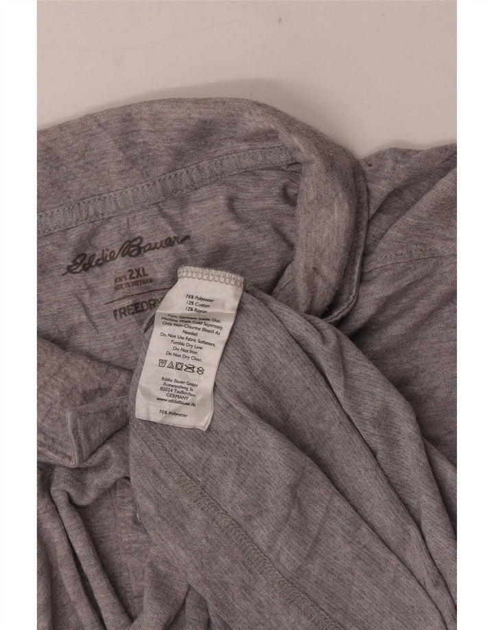 Eddie Bauer muška polo majica kratkih rukava standardnog kroja 2XL sivi poliester