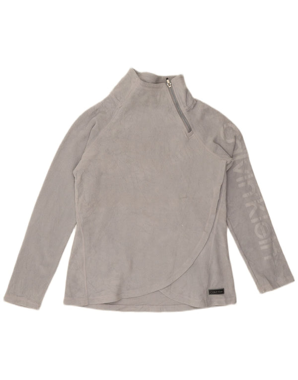 Calvin Klein Ženski džemper od flisa s izrezom s patentnim zatvaračem UK 10 Small Gray
