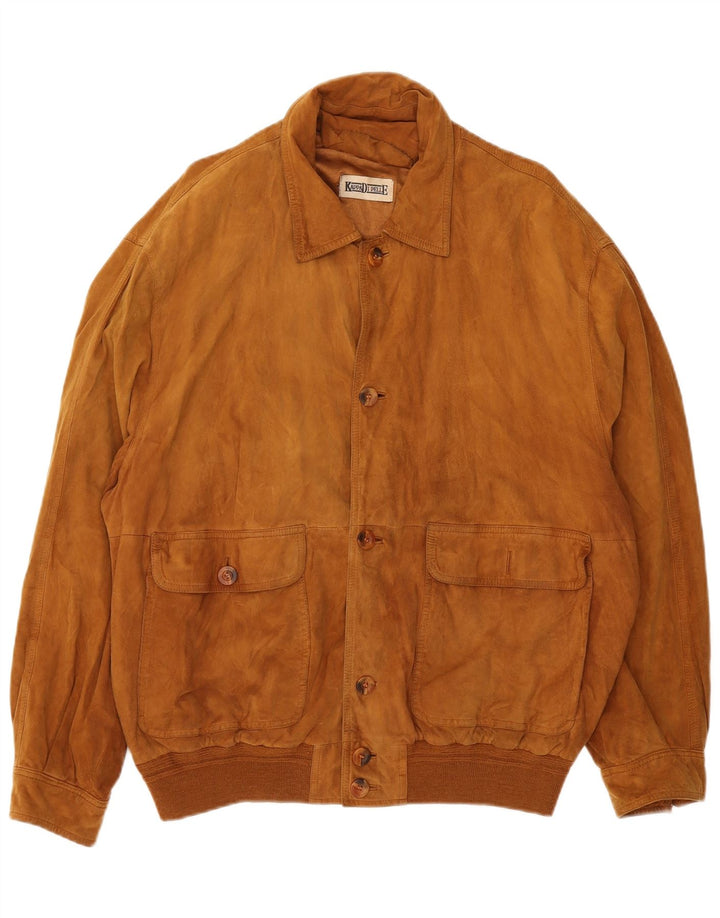 Vintage muška bomber jakna od brušene kože IT 56 3XL smeđa koža