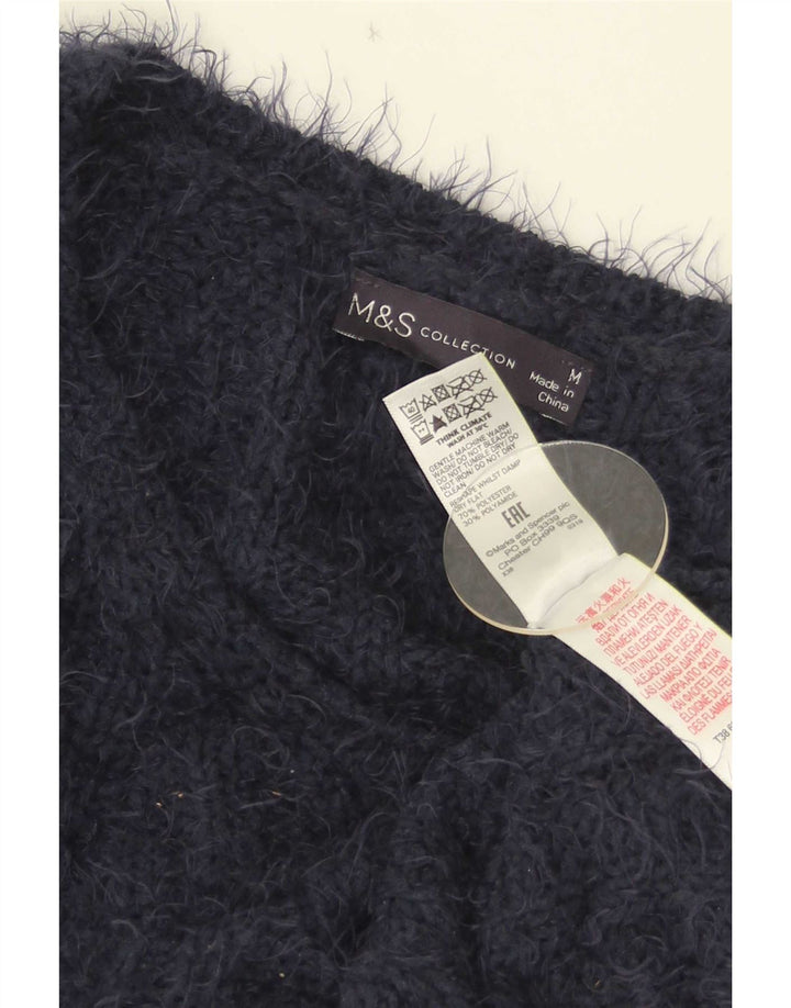 Marks & Spencer ženski džemper s V-izrezom UK 14 srednje tamnoplava
